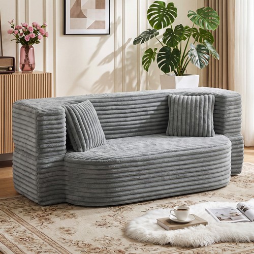 Schlafsofa couch grau cord - couch,