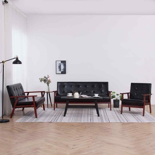 Tlg sofagarnitur kunstleder - 3-tlg.,